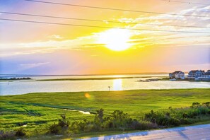 Beautiful sunsets over Indian River Bay from the decks of the house