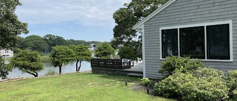 Relax overlooking water on new stone raised patio