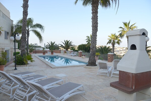 pool area, with views.