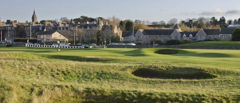 1 Links Crescent is the house to the left of the flag on the 17th Green (50M).