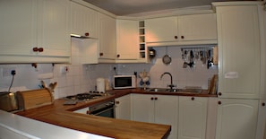 The kitchen area.