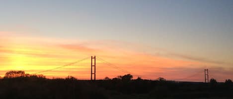 Sunset view from living room