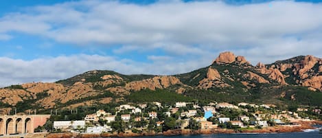 Views of Esterel, the arrow points at the villa.
