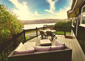 New decking area overlooking the loch - a perfect place to relax