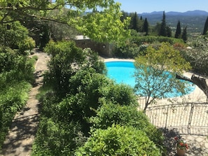 View of the Pool and the valley below from the house