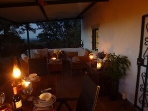 Balcony in the evening