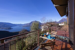 Romantic balcony with breathtaking view of the lake