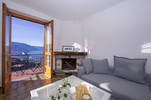 Living room area with view of the lake