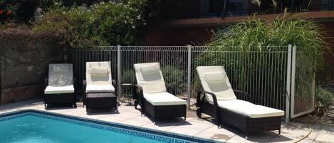 Private courtyard garden and pool.