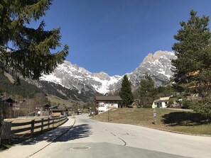 outside the building 