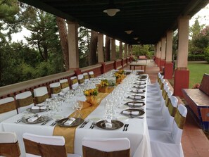 Outdoor banquet area