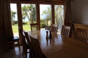 Dining room with view into bay
