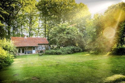 historical house in Heidevillage on the outskirts of forest