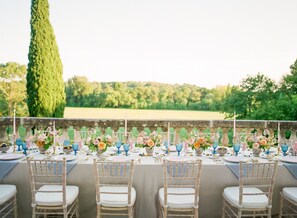 Outdoor banquet area