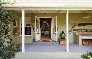 The front entrance and porch