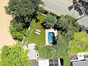 An aerial view of the Bolt Hole at Aloe Corner
