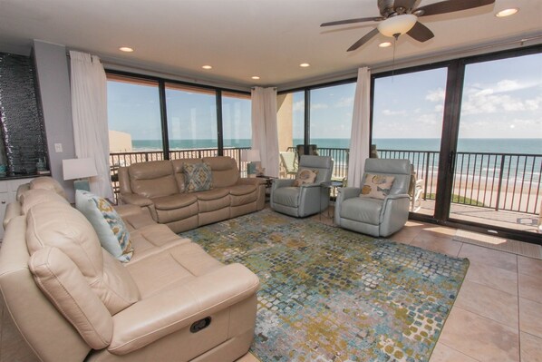 Living Room Area Is Very Ample With Fantastic Ocean views