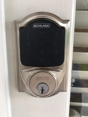Smart lock programed to your personal code.