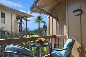 Ocean views from the deck, enjoy coffee outside as the sun rises or whale watch.