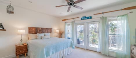 Upper Master Bedroom with Gulf View in background