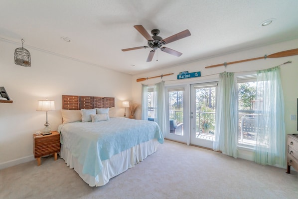 Upper Master Bedroom with Gulf View in background