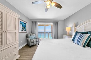 Master Bedroom - King Bed, En Suite Bathroom and Balcony Access