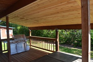 BBQ area on covered deck outside of dining room