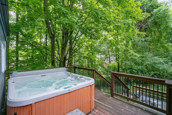 Secluded back yard with Hot Tub!