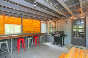 Chill out on the patio and enjoy a beer-garden type atmosphere.  Gas grill included.