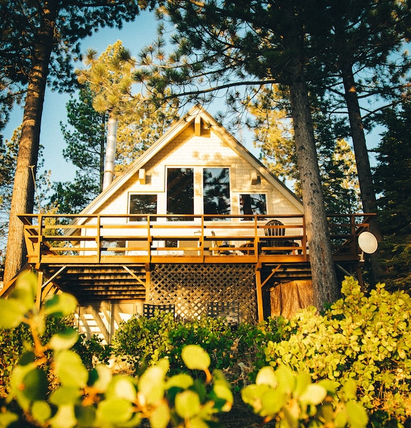 View of the cabin from the back
