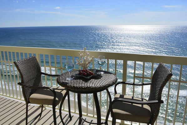 You could be here! View the Emerald Coast from your private wrap around balcony.