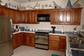 Fully stocked kitchen