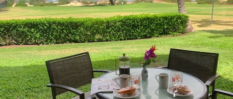 Enjoy a relaxing breakfast on the lanai while breathing in the fresh Maui air. 