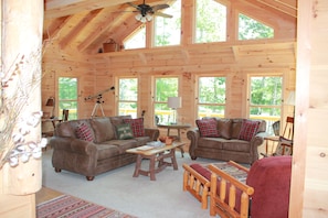 Relax in the Living Room looking out over the lake