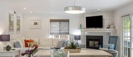 Main living room and kitchen island