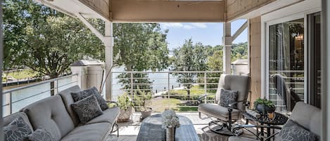 Water view from roomy but cozy porch- Photo taken during Summer 2020