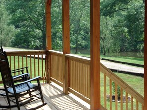 Swing or rocking chair? Tough choices! Enjoy listening to the creek from either.