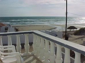 View of the beach from side deck