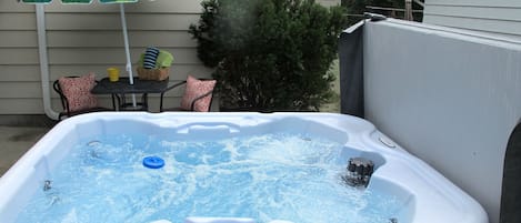 Hot tub is serviced by a professional company and is available to use year round