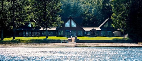 Relax by the private lake at our beautiful lodge.