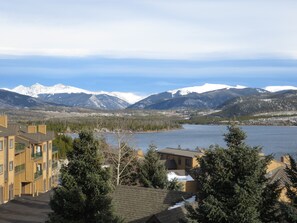 View from deck toward Greys and Torreys Peaks (left side of photo).14,000" plus.