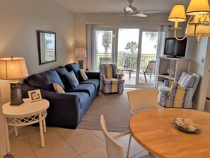 Living area with dining table and beautiful view