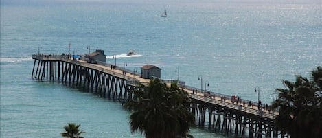 Commanding view of historic San Clemente pier from living room window