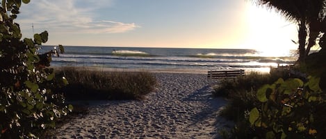 Our entrance to white sandy beach




