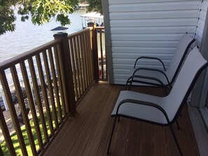 Brand New Main Level Deck with Views of the Lake, Dock, Yard, and Pergola