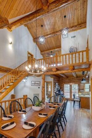 The beautiful lighting, and 22 ft ceilings make this a showstopper!