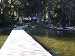 Yes, it is crystal clear water!  Over 100 ft shore with two private docks!