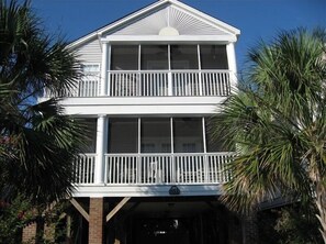 Standalone 2700 square foot house. Three porches and an exterior enclosed shower