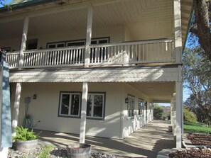 Porches wrap around the entire house