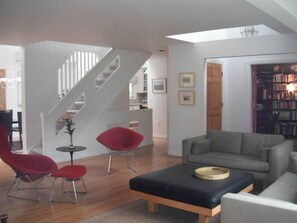 Comfortable living room with seating for up to 10 adults